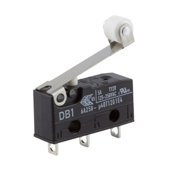 ZF Roller Lever Micro Switch, Solder Terminal, 6 A, 250 V ac, SPDT, IP50
