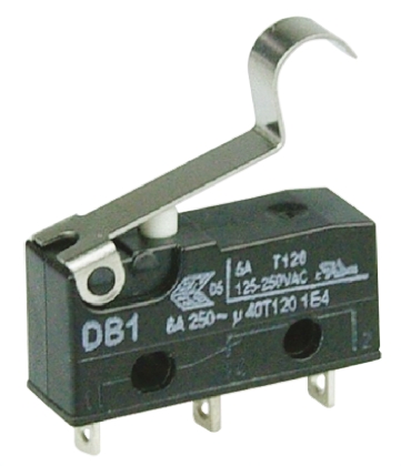 ZF Simulated Roller Lever Micro Switch, Solder Terminal, 6 A, 250 V ac, SPDT, IP50