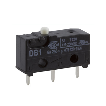 ZF Button Micro Switch, Solder Terminal, 6 A, 250 V ac, SPDT, IP50