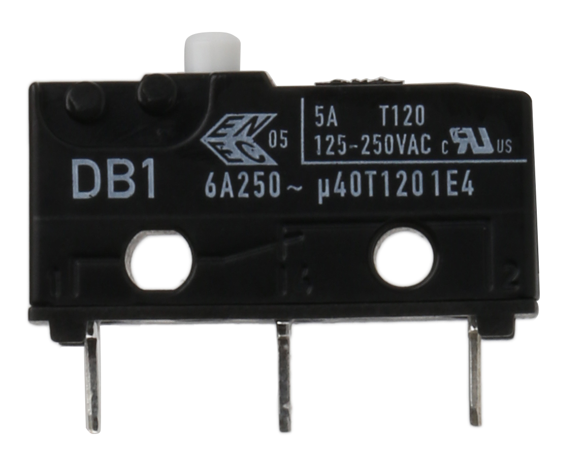 db1c-c1aa ZF Button Micro Switch, Solder Terminal, 6 A, 250 V ac, SPDT, IP50