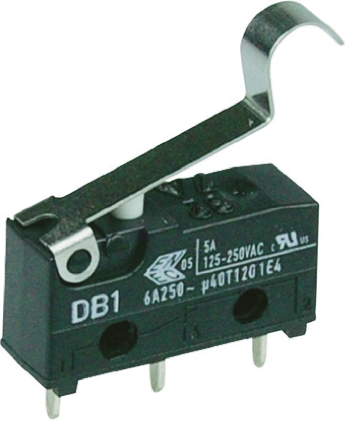 ZF Simulated Roller Lever Micro Switch, Solder Terminal, 6 A, 250 V ac, SPDT, IP50