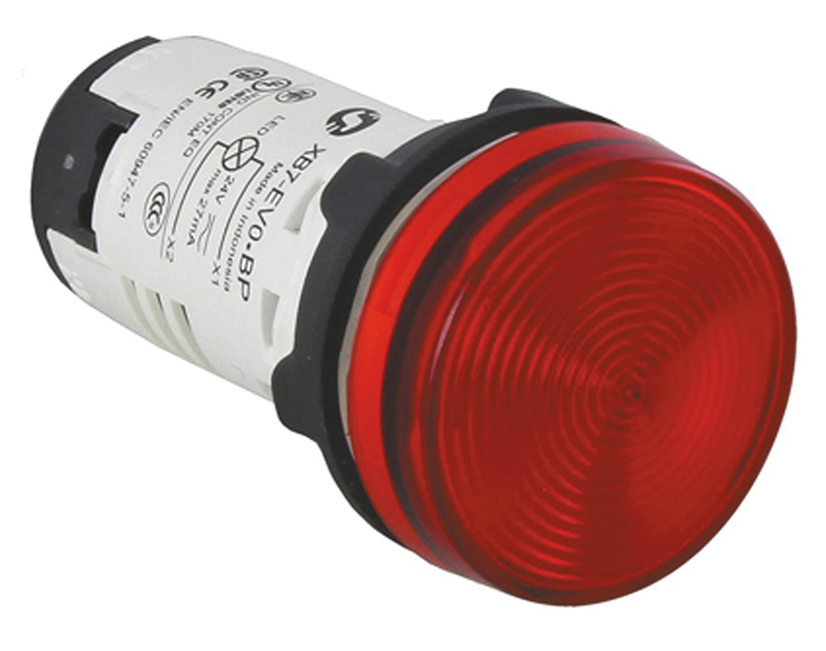 Schneider Electric Harmony XB7 Red LED Indicator, 22mm Cutout, IP20, IP65, 120 V ac, 18 → 21 mA