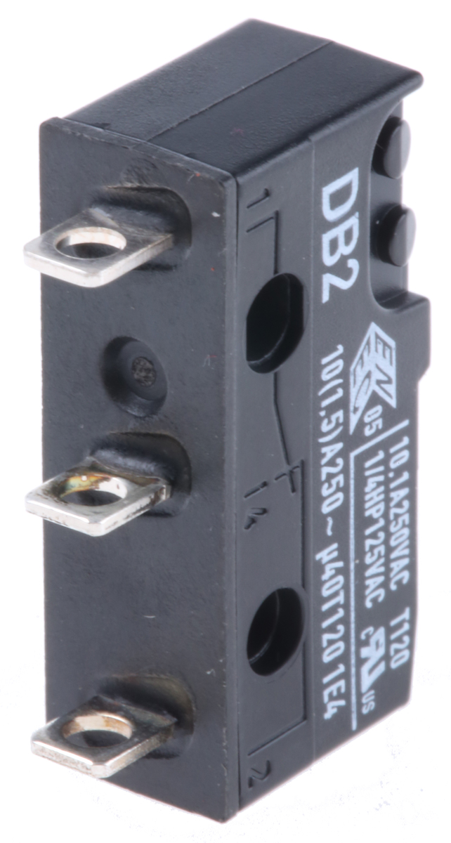 db2c-a1aa ZF Button Micro Switch, Solder Terminal, 10.1 A, 250 V ac, SPDT, IP50