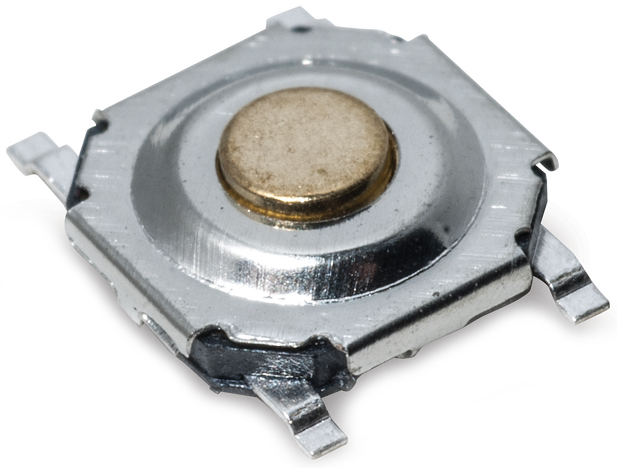 C & K IP40 Gold Button Tactile Switch, SPST 20 mA 3 (Dia.)mm Surface Mount