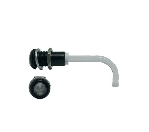 RHD-0900-3500-F9PZ67PR Bivar, Panel Mount Right Angle LED Light Pipe, Clear Round Lens