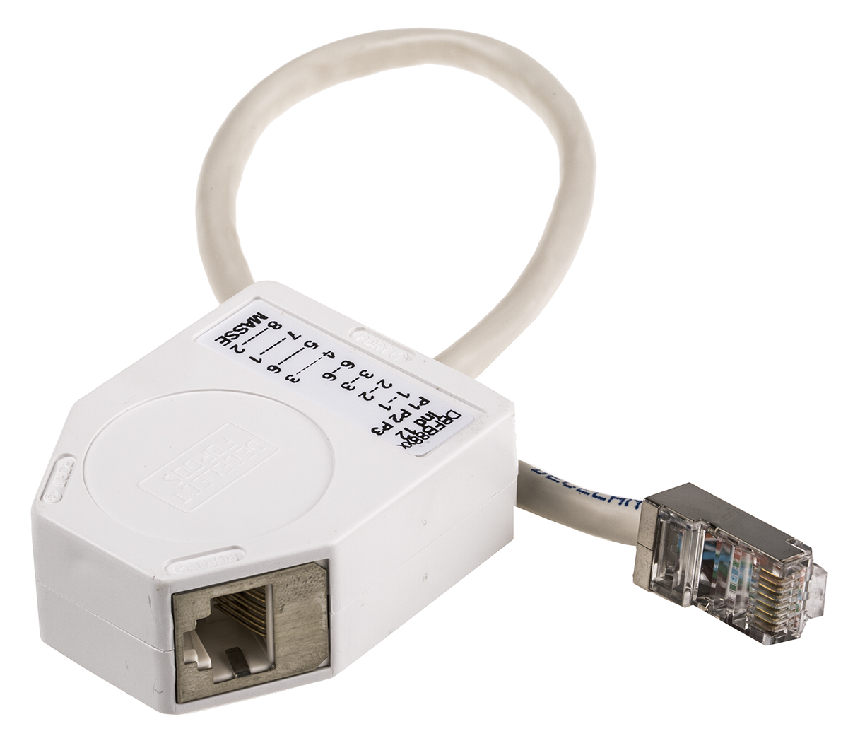 Decelect 2 Port RJ45 Shielded Splitter, Cat5e