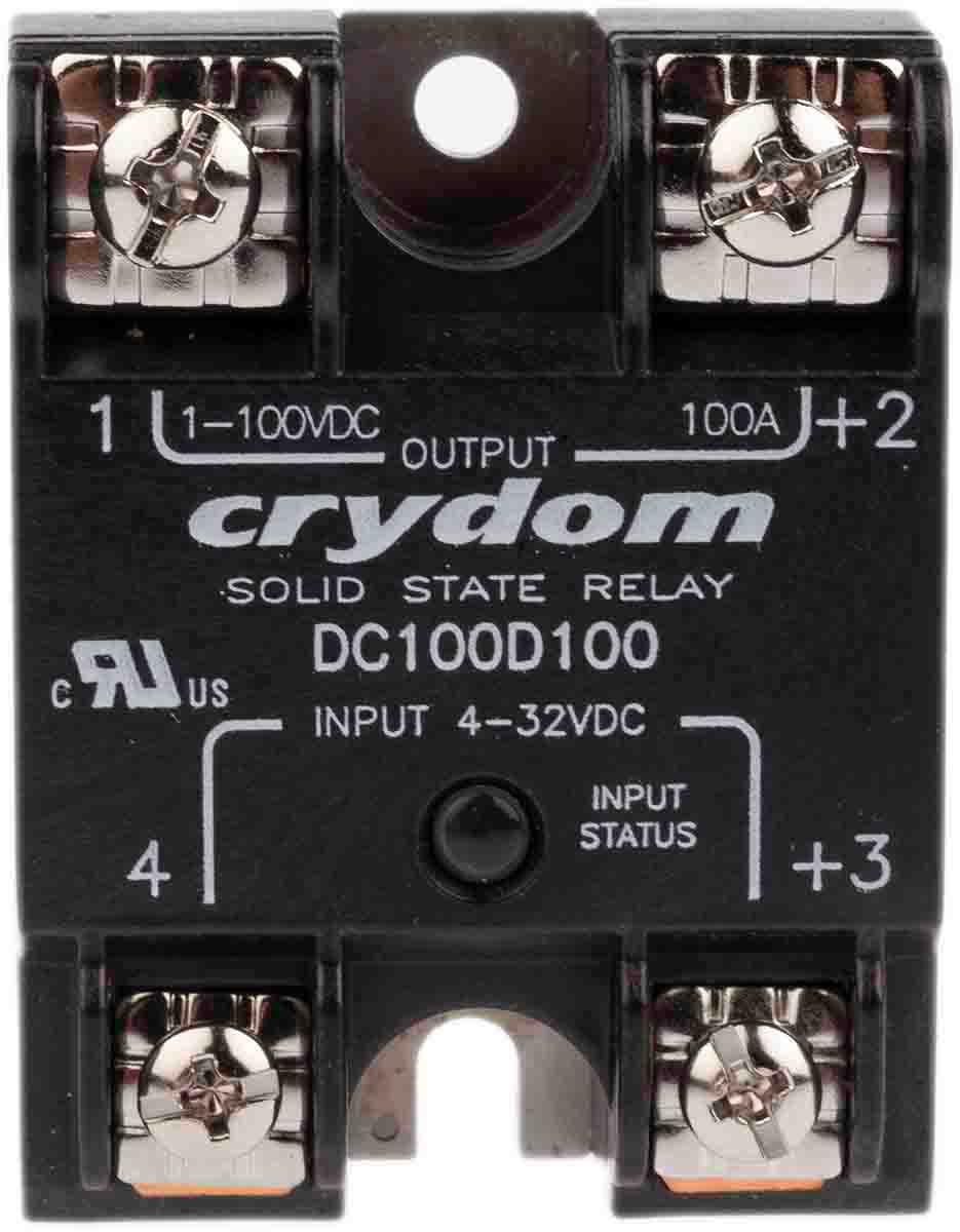 Sensata / Crydom Solid State Relay, 100 A Load, Panel Mount, 72 V dc Load, 32V dc Control