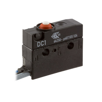 ZF Button Micro Switch, Cable Terminal, 6 A, 250 V ac, SPDT, IP6K7