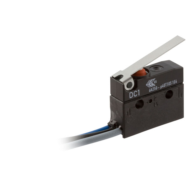ZF Short Lever Micro Switch, Pre-Wired Terminal, 6 A, 250 V ac, SPDT, IP6K7