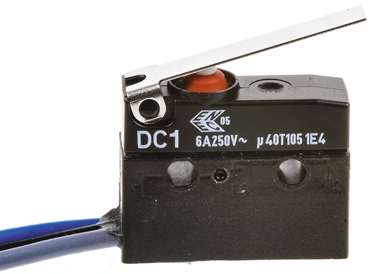 dc1c-c3lc ZF Lever Micro Switch, Solder Terminal, 6 A, 250 V ac, SPDT, IP6K7