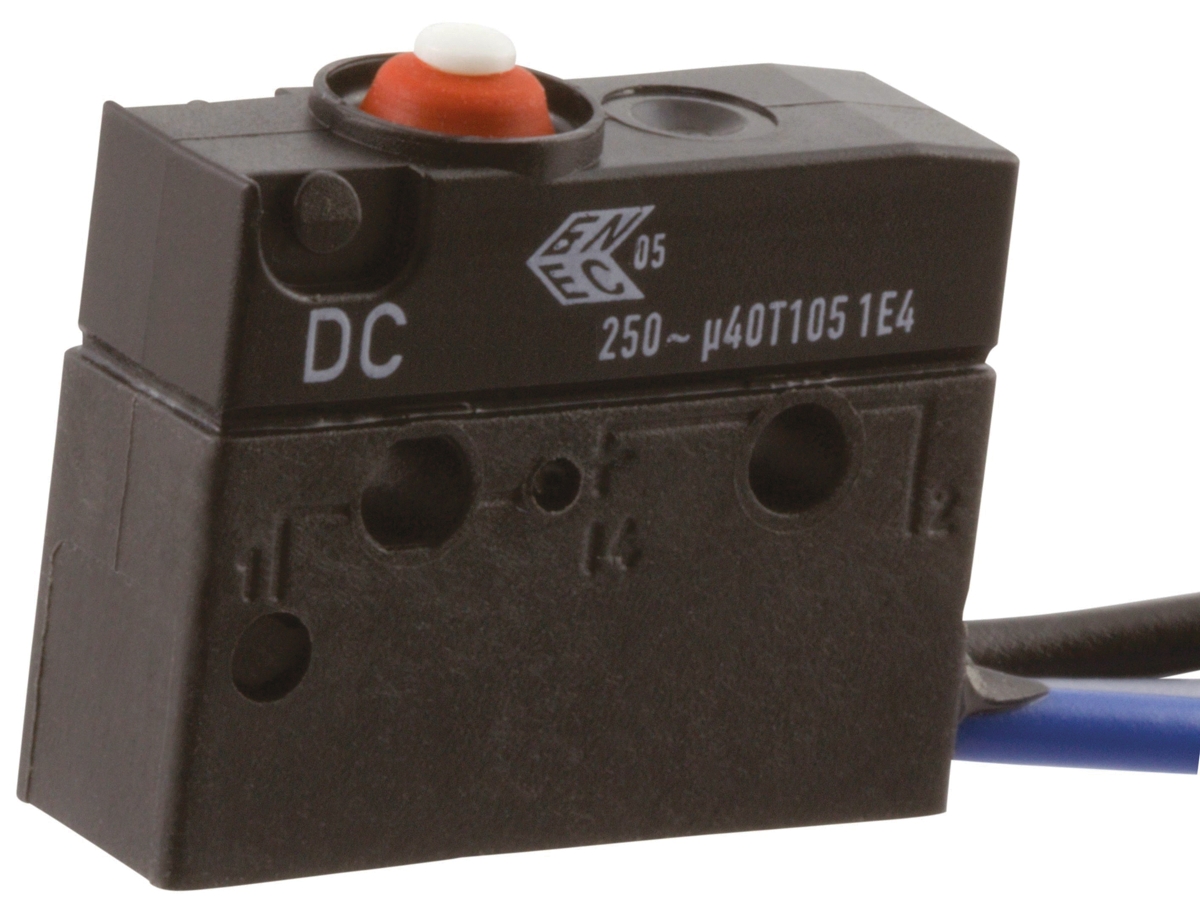 ZF Button Micro Switch, Lead Terminal, 6 A, 250 V ac, SPCO, IP67