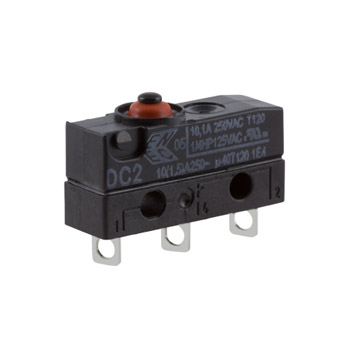 ZF Button Micro Switch, Solder Terminal, 10.1 A, 250 V ac, SPDT, IP6K7