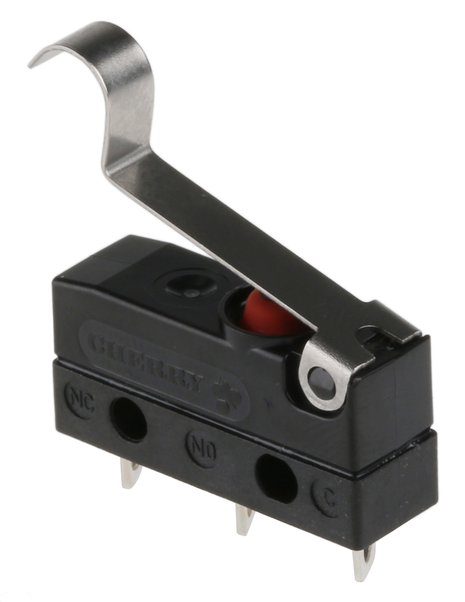 dc2c-a1sc ZF Simulated Roller Lever Micro Switch, Solder Terminal, 10.1 A, 250 V ac, SPDT, IP6K7