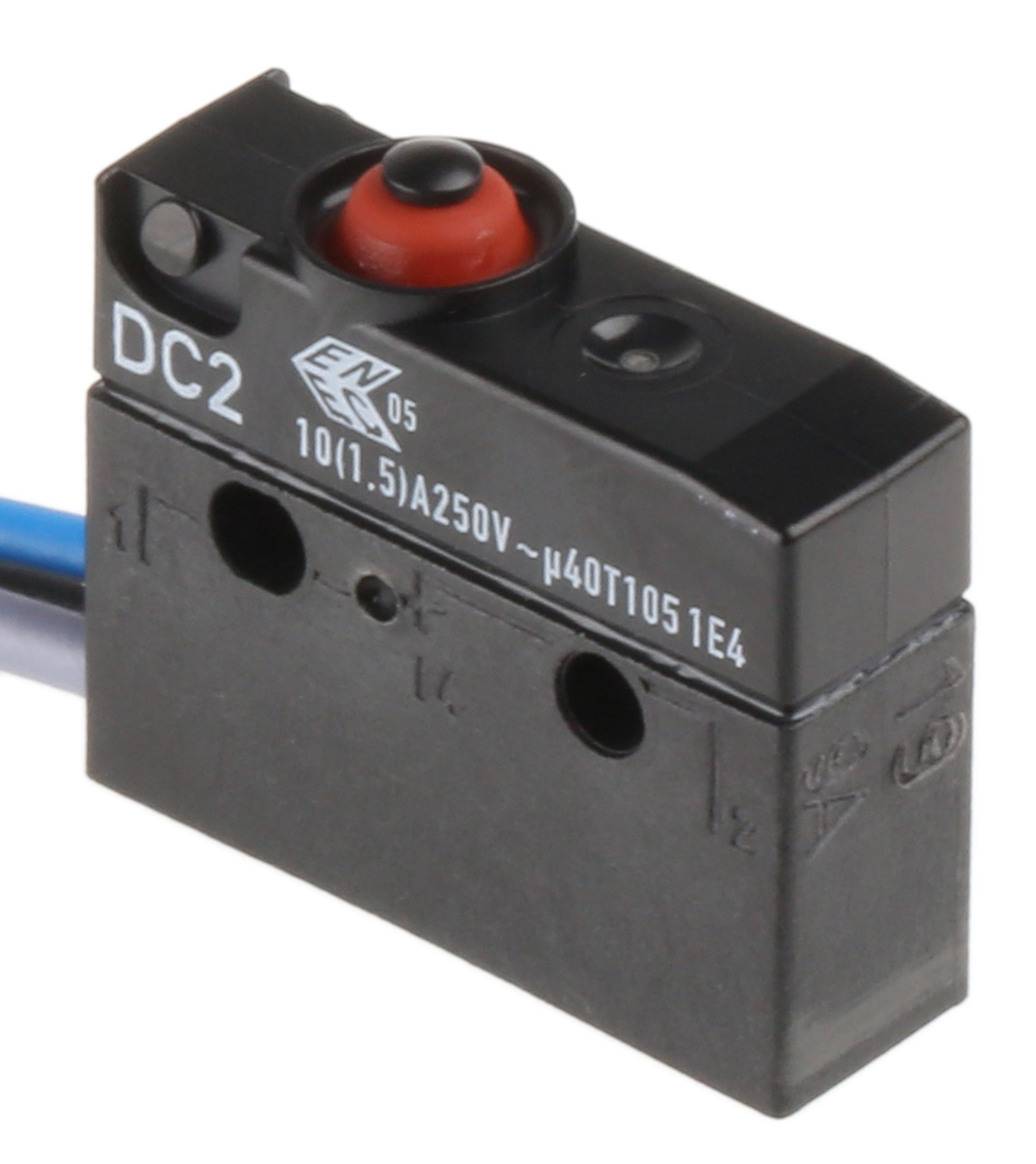 ZF Button Micro Switch, Pre-Wired Terminal, 10.1 A, 250 V ac, SPDT, IP6K7