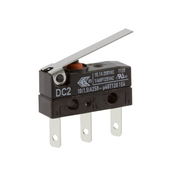 ZF Hinge Lever Micro Switch, Tab Terminal, 10.1A, 250 V ac, SPDT, IP6K7