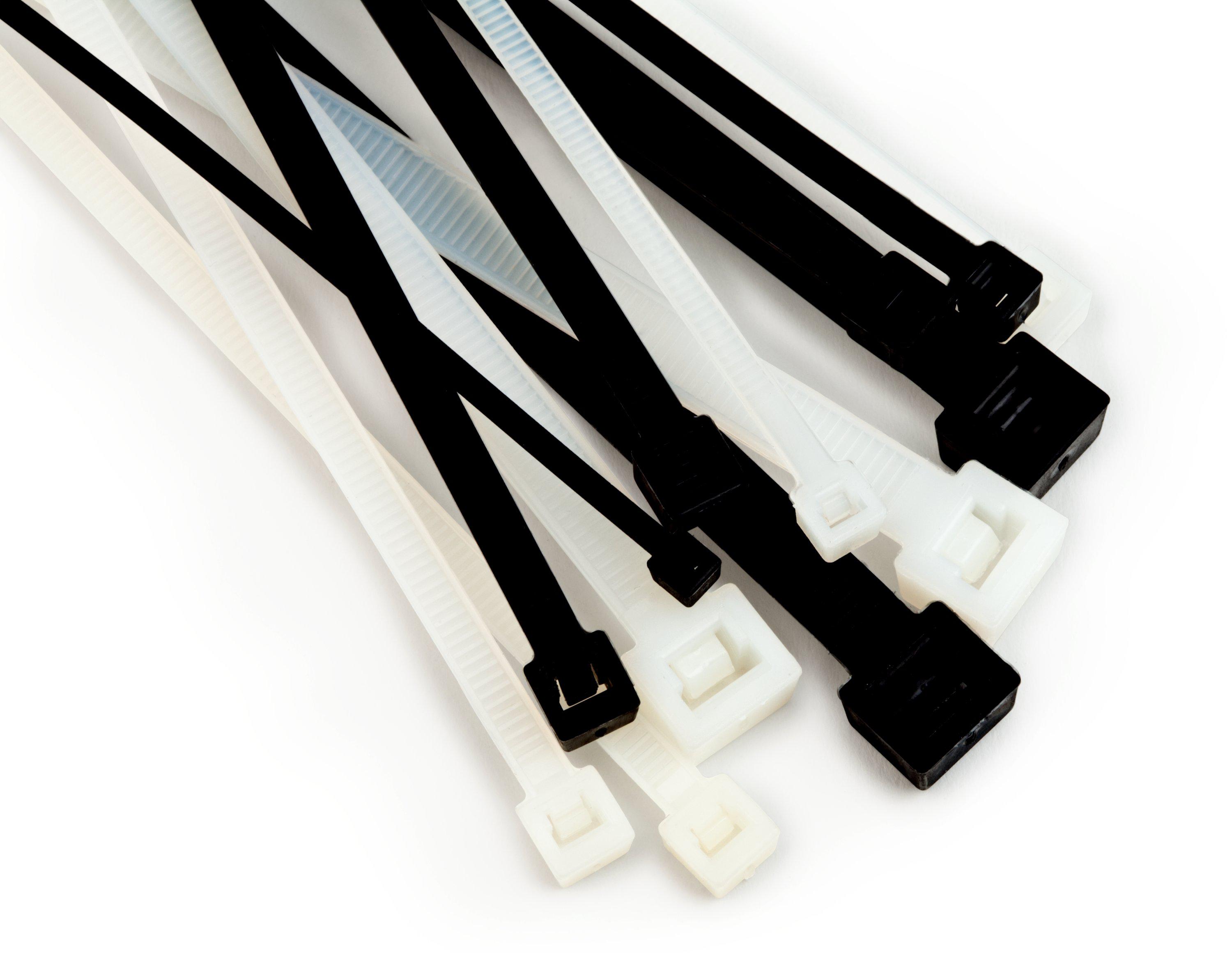 3M Cable Ties, Cable Ties, 203mm x 4.8 mm, Black Nylon, Pk-50