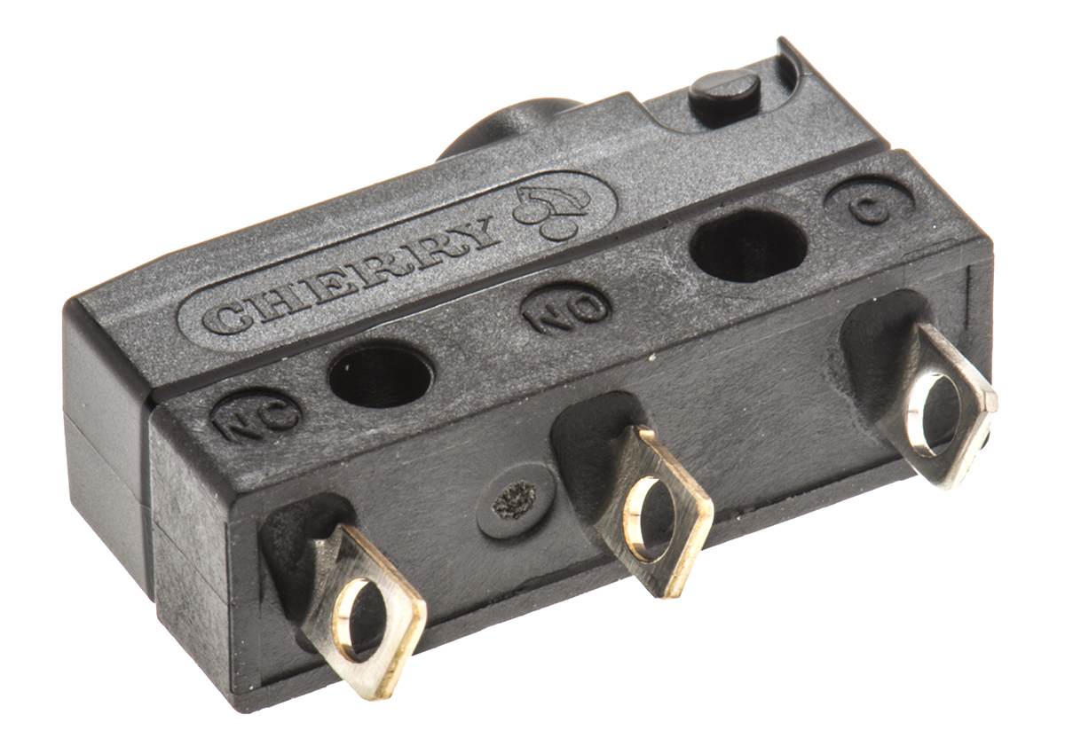 dc3c-a1aa ZF Button Micro Switch, Solder Terminal, 100 mA, 250 V ac, SPDT, IP6K7