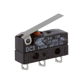 ZF Short Lever Micro Switch, Solder Terminal, 100 mA, 250 V ac, SPDT, IP6K7