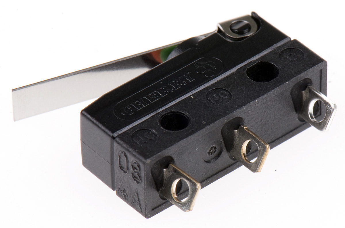 dc3c-a1lc ZF Hinge Lever Micro Switch, Solder Terminal, 100mA, 250 V ac, SPDT, IP6K7