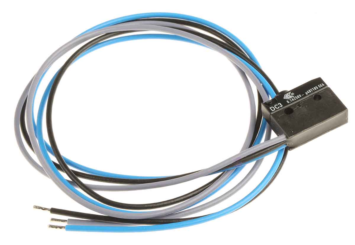 dc3c-c3aa ZF Button Micro Switch, Wire Terminal, 100 mA, 250 V ac, SPDT, IP6K7
