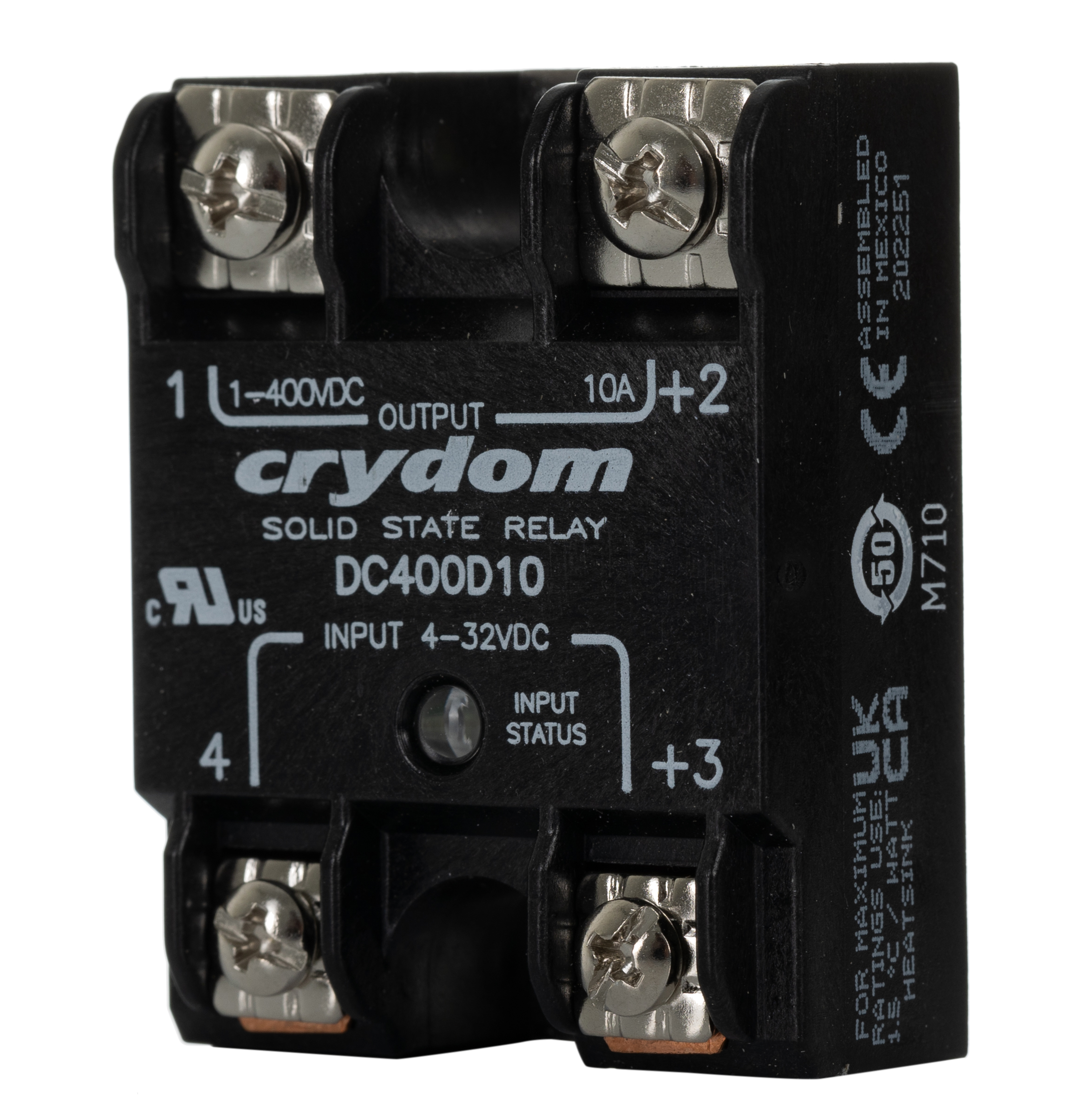 dc400d10 Sensata / Crydom DC Series Solid State Relay, 10 A Load, Panel Mount, 300 V dc Load, 32V dc Control