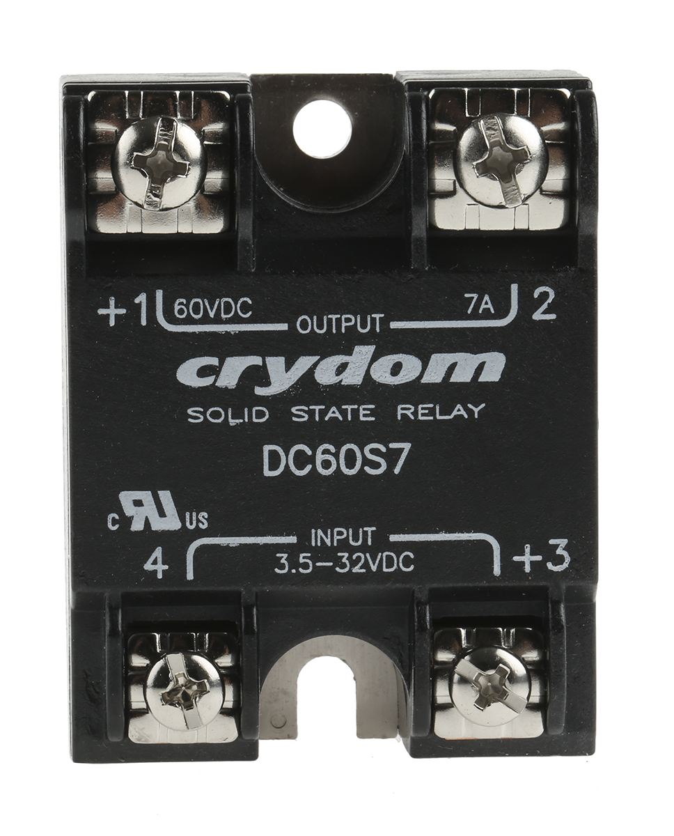 dc60s7 Sensata / Crydom D60 Series Solid State Relay, 7 A Load, Surface Mount, 60 V dc Load, 32V dc Control