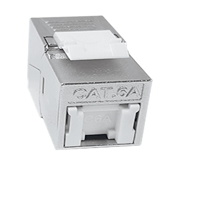 Decelect DC6A1 Series RJ45 Socket Female, Plug-in, Cat6a Zinc Die-cast Shield Straight 1 Port 8 Way