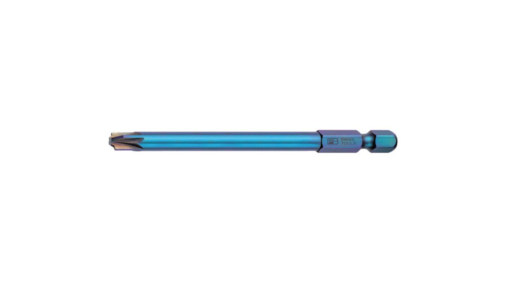 PB SWISS TOOLS Pozidriv Screwdriver Bit, PZ1 Tip, 1/4in Drive, Hexagon Drive, 95 mm Overall