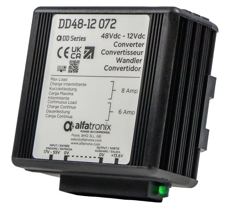 Alfatronix Ltd DD DC/DC Converter, 12V dc/ 6 A, 48V dc Input, 48V dc, Clip, 80 °C Max Temp -25 °C Min Temp