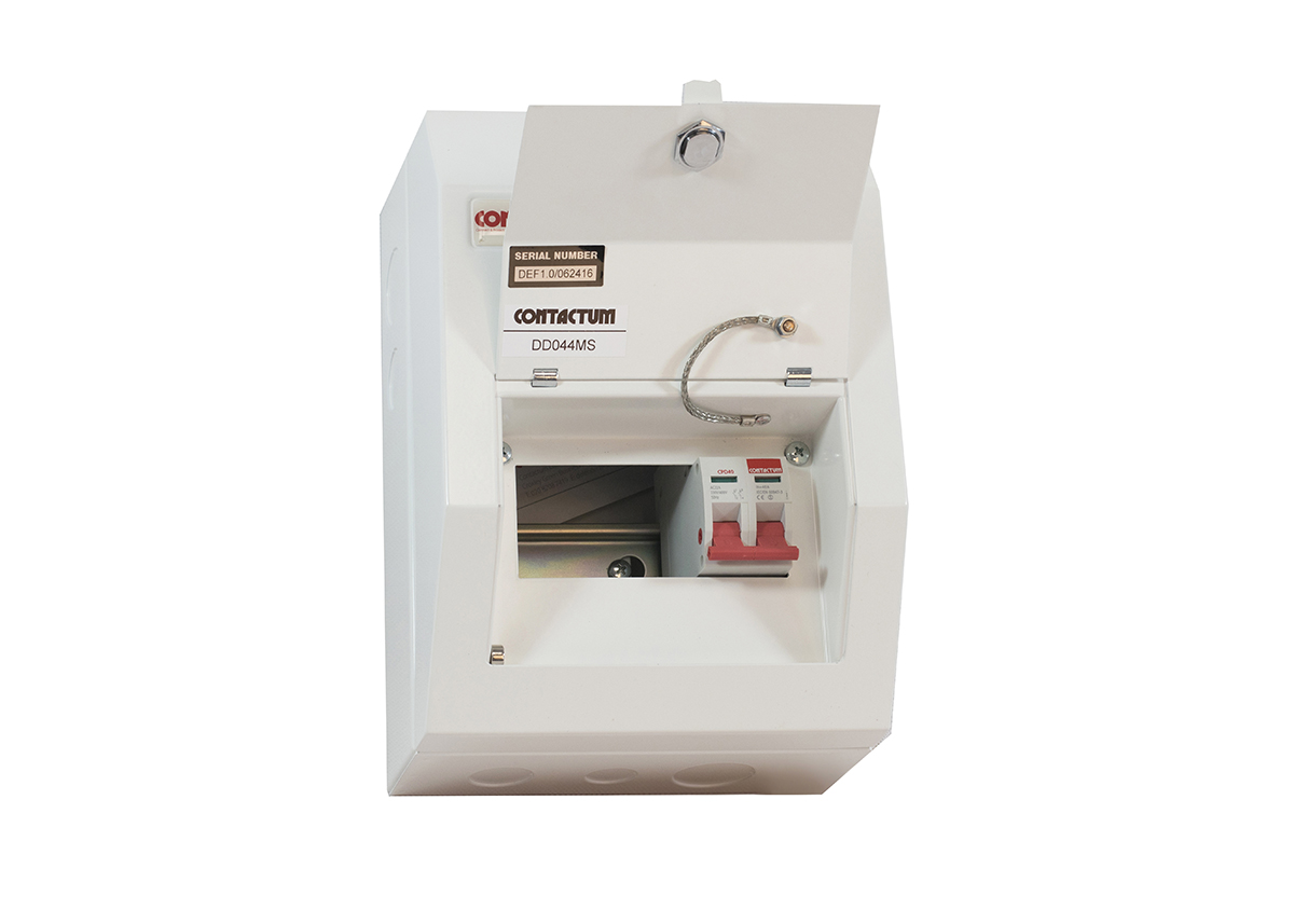 Contactum 4 Steel Consumer Unit, 100A, BS EN 61439-3 IP4X Defender