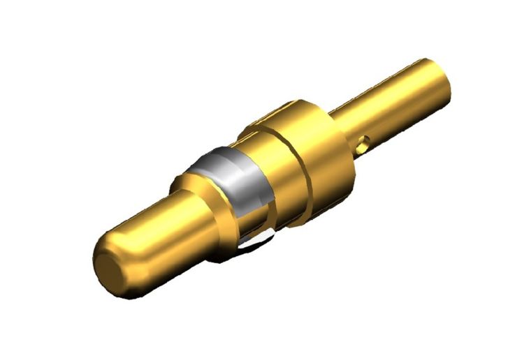 FCT from Molex, FCT Series, size 20AWG Male Crimp D-sub Connector Contact, Gold over Nickel Pin