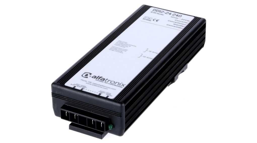 Alfatronix DD DC/DC Converter, 27.2V dc/, 8.4V dc Input 10 A, 8.4V dc Input, Clip, 30 °C Max Temp -25 °C Min Temp