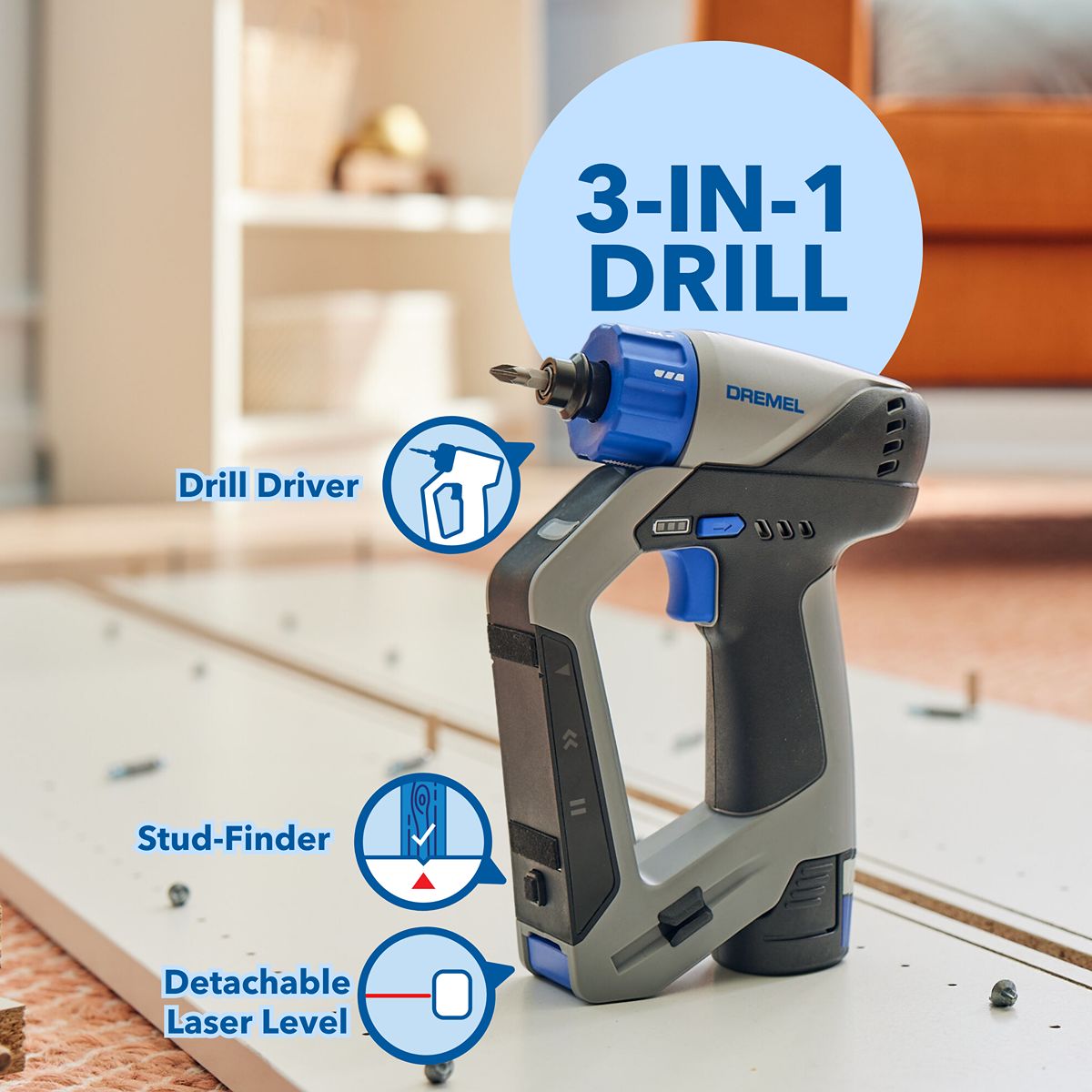 dd12v-s1 Dremel DD12V Hexagon Cordless, Type G - British 3-Pin 12 V 1/4 in 800rpm