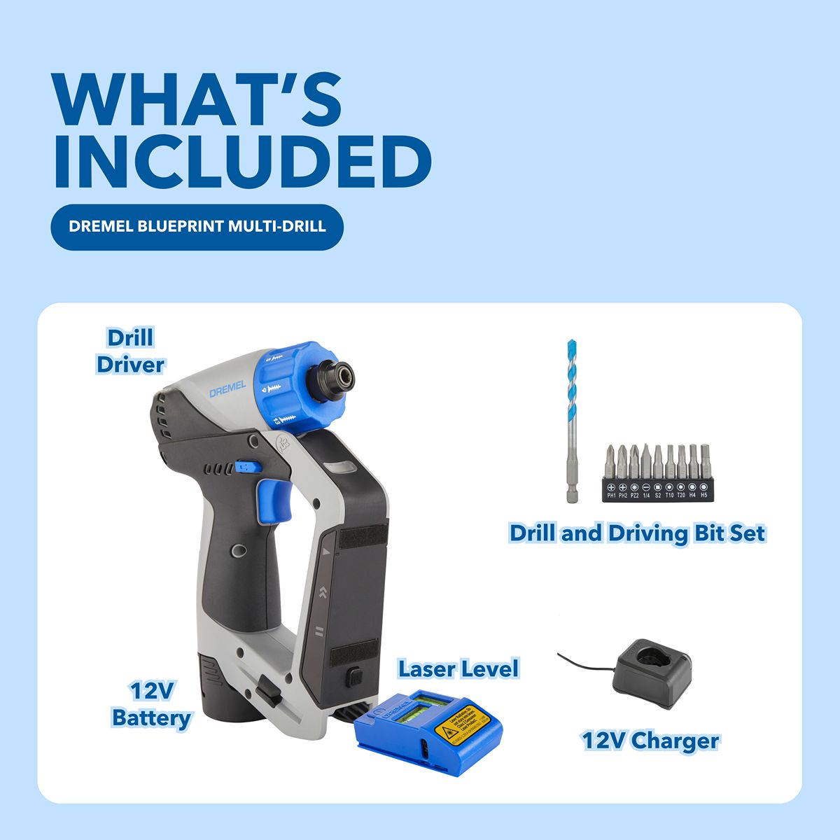 dd12v-s1 Dremel DD12V Hexagon Cordless, Type G - British 3-Pin 12 V 1/4 in 800rpm