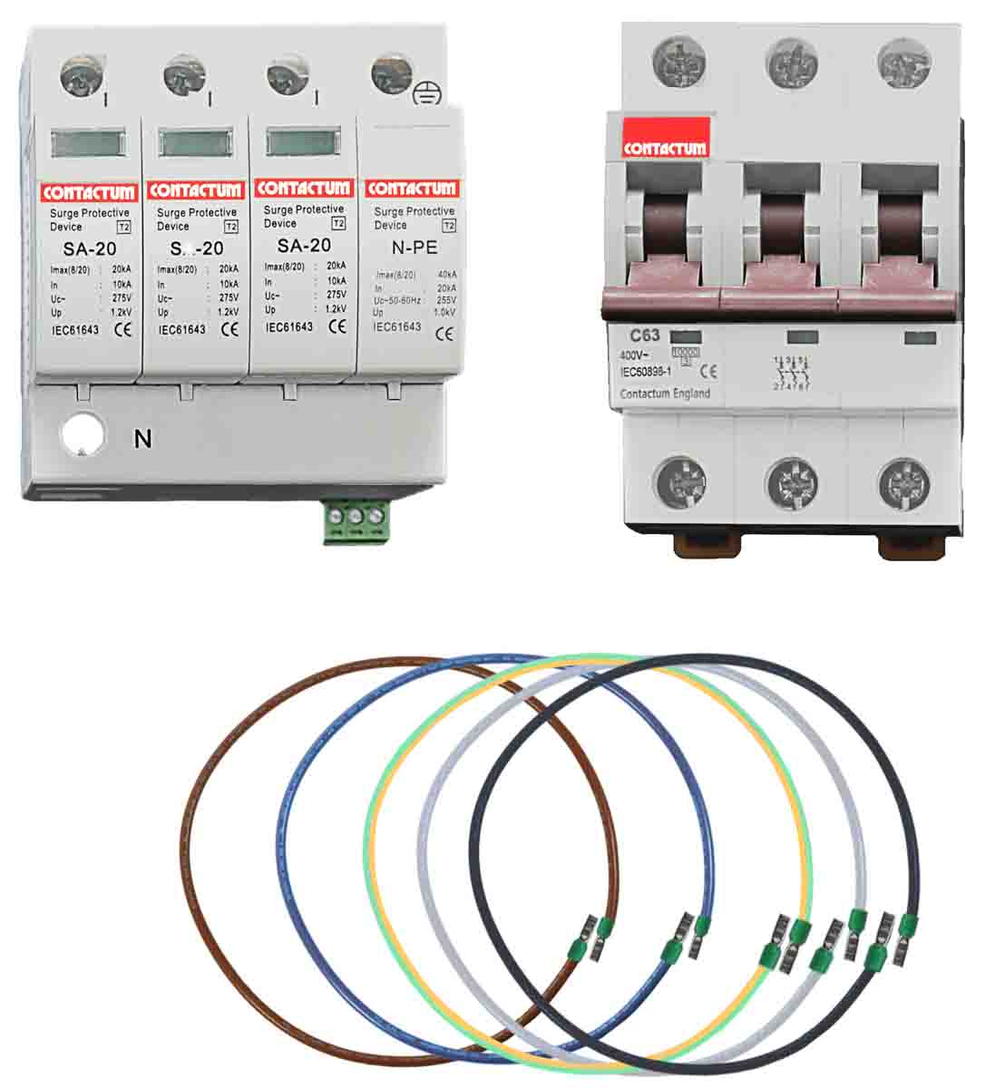 Contactum 3 Phase Surge Protector, 40 kA, DIN Rail