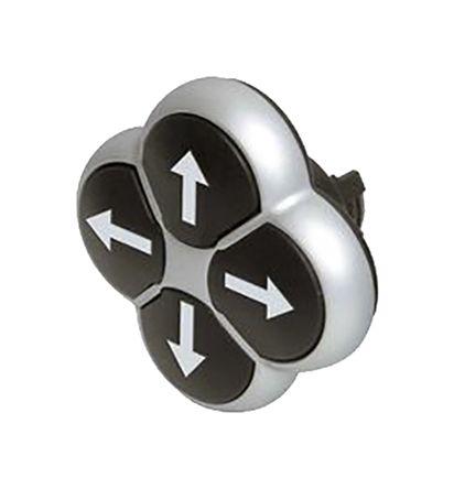Eaton M22 Series, Black Push Button Head, Momentary, 22.5mm Cutout