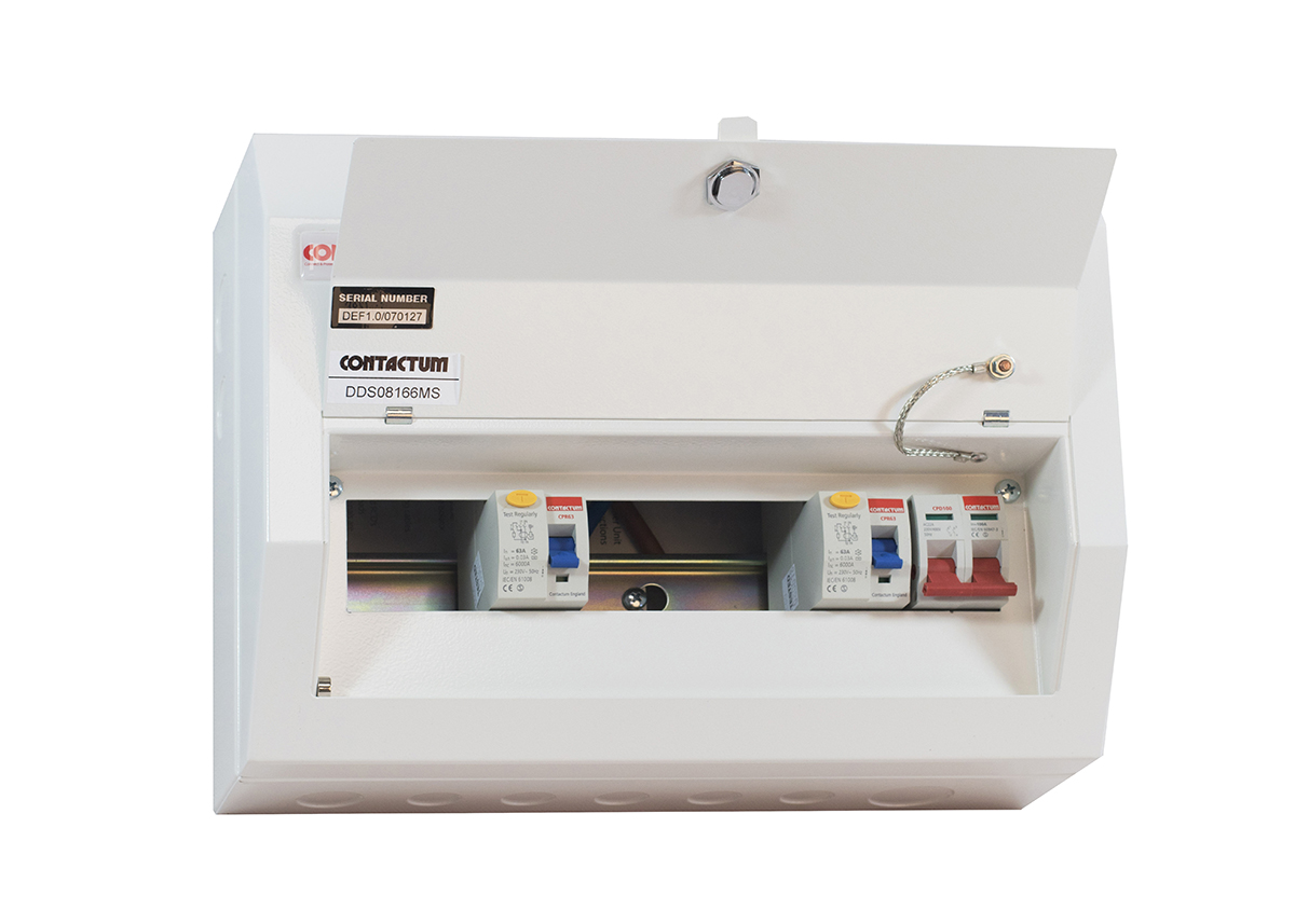 Contactum 8 Steel Consumer Unit, 100A, BS EN 61439-3 Defender