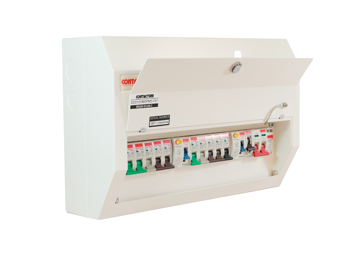 Contactum 10 Steel Consumer Unit, 100A, BS EN 61439-3 Defender