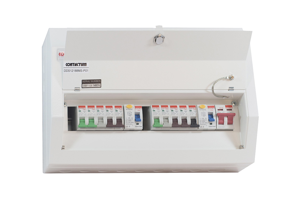 Contactum 12 Steel Consumer Unit, 100A, BS EN 61439-3 Defender