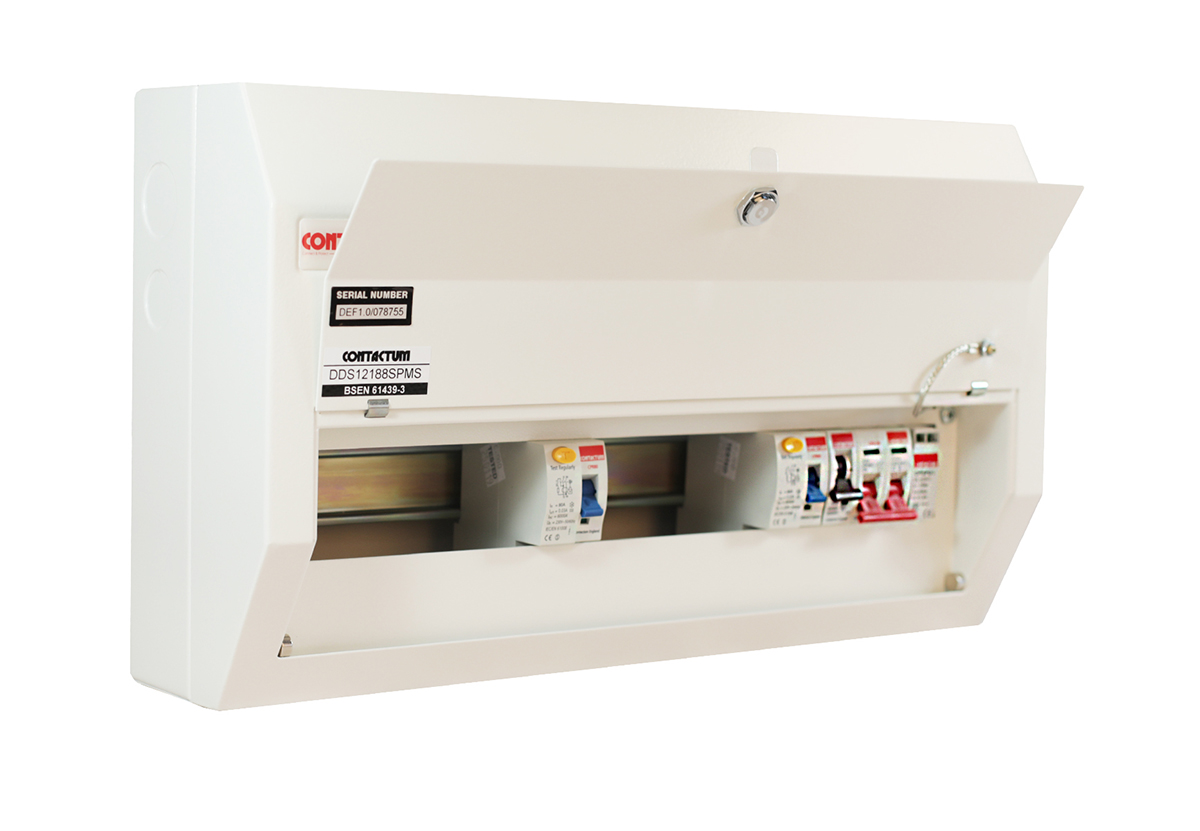 Contactum 12 Steel Consumer Unit, 100A, BS EN 61439-3 Defender
