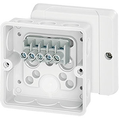 HENSEL DE Series White Polycarbonate Junction Box, IP55, 5 Terminals, 50 mm, 88mm 88 mm
