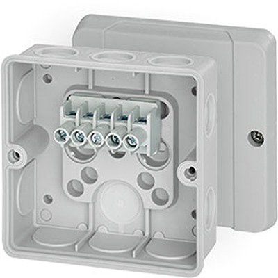 HENSEL DE Series Grey Polycarbonate Junction Box, IP55, 5 Terminals, 55 mm, 98mm 98 mm