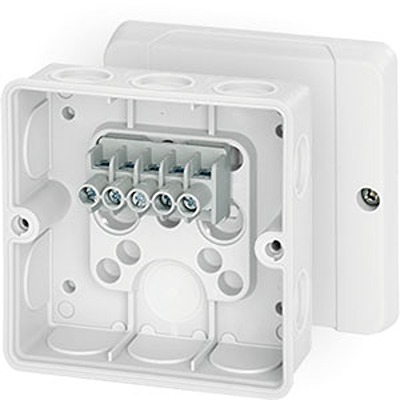 HENSEL DE Series White Polycarbonate Junction Box, IP55, 5 Terminals, 55 mm, 98mm 98 mm