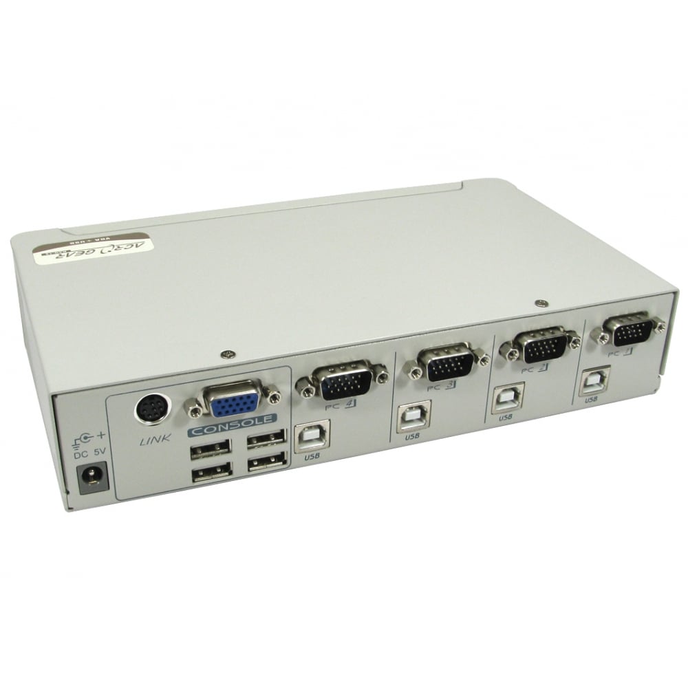 kvm-610 Rextron 4 Port Quad Monitor USB SVGA KVM Switch