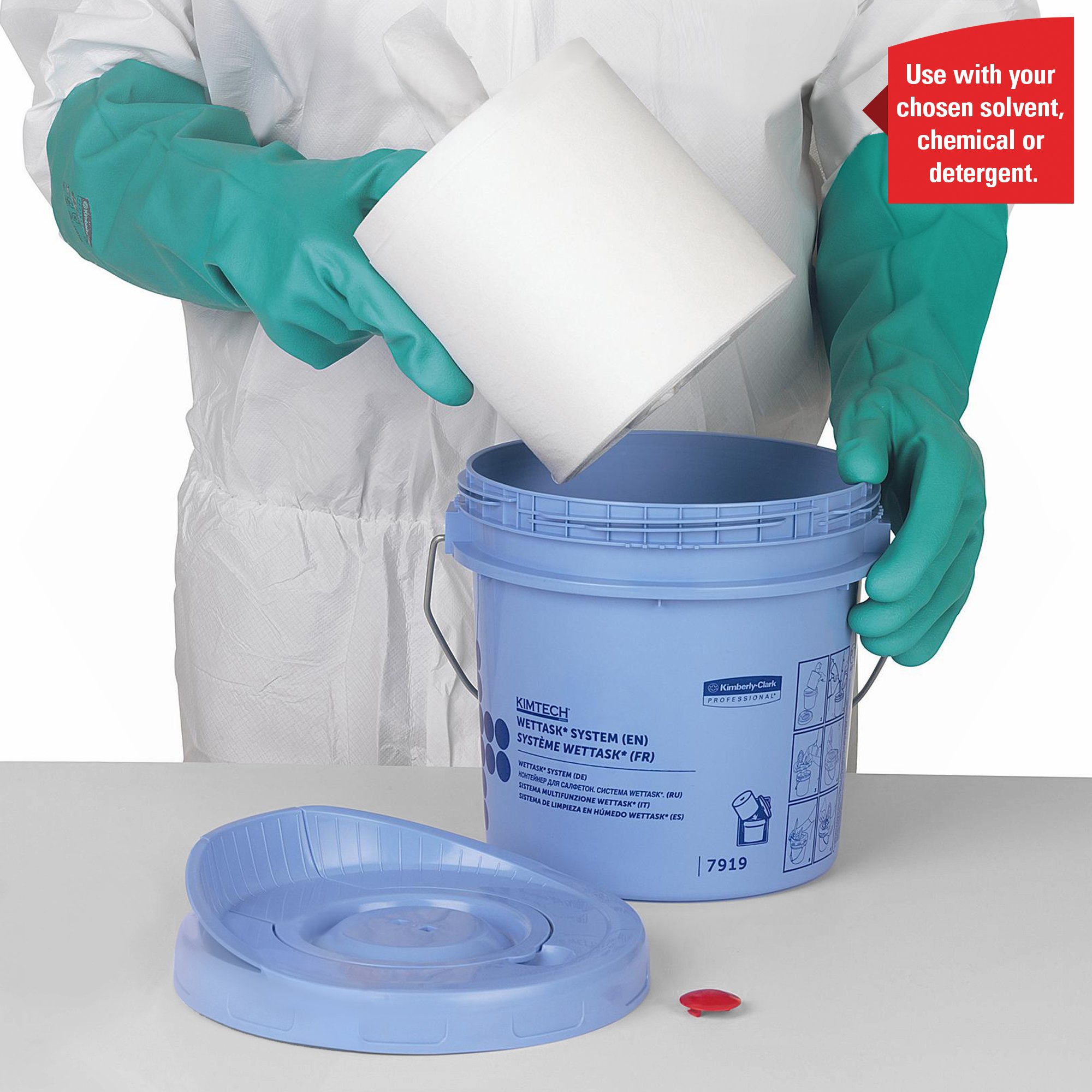 7762 WYPALL Wettask Power Clean Wipes For Solvents  White Wipes for Surface Cleaning, Dry Use, Roll of 90, 317 x 305mm,
