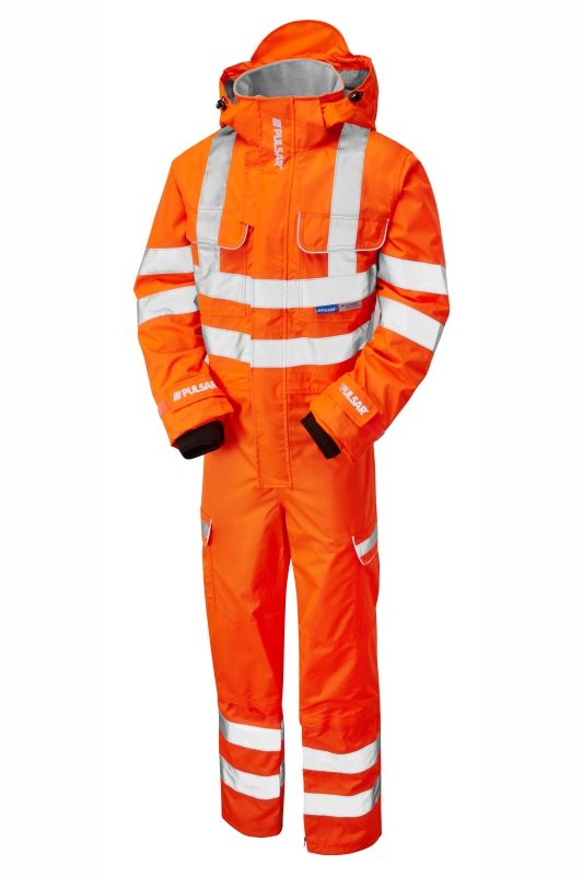PULSAR Orange Reusable Hi Vis Overalls, 4XL