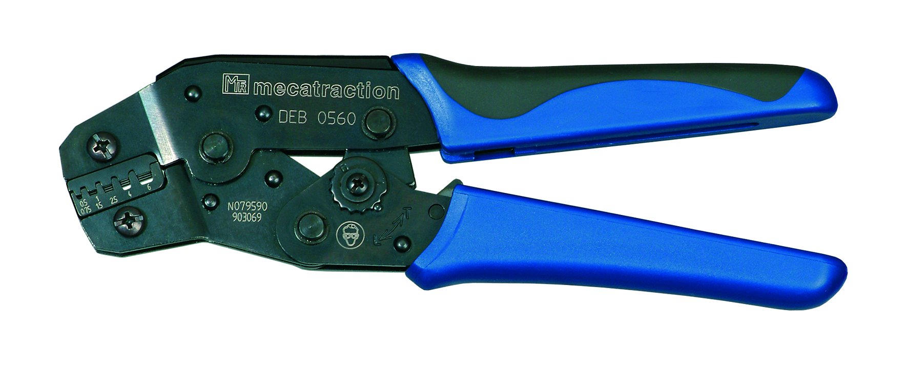 MECATRACTION Hand Operated Mechanical Crimping Tools 0.5 to 6 mm² Crimp Tool for Wire Ferrules