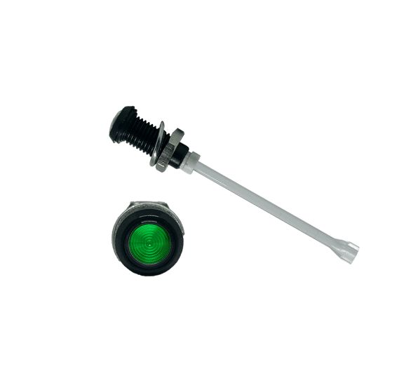 RHD-1660-F6PZG67PR Bivar, Panel Mount Vertical LED Light Pipe, Green Round Lens
