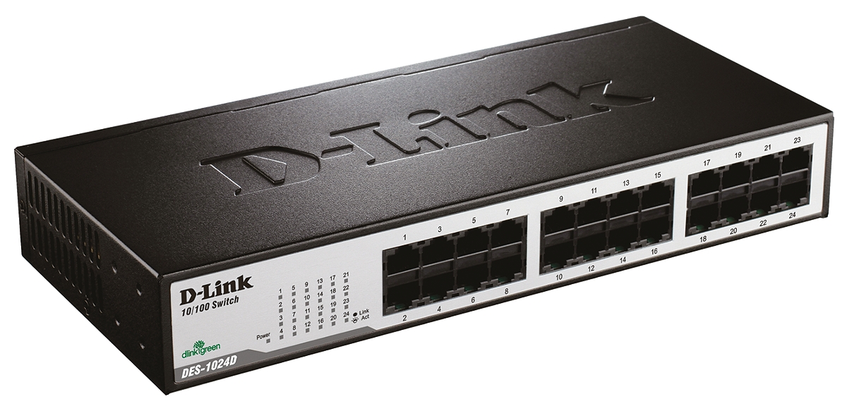 D-Link 24-Port Fast Ethernet Unmanaged Desktop Switch Unmanaged 24 Port Ethernet Switch