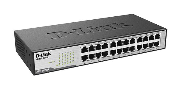 des-1024db D-Link 24-Port Fast Ethernet Unmanaged Desktop Switch Unmanaged 24 Port Ethernet Switch
